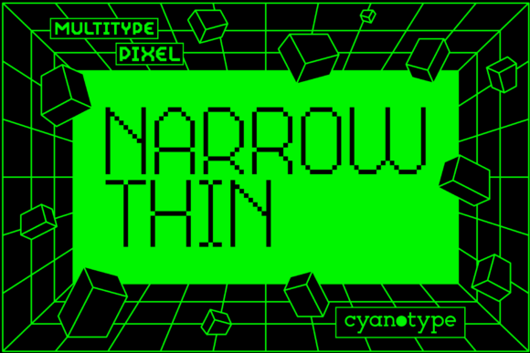 MultiType Pixel Narrow Thin: A Unique Display Font for Modern Business Branding
