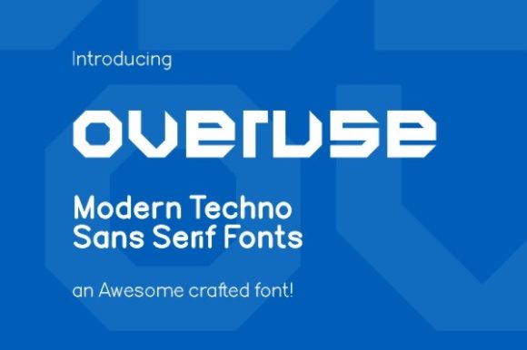 Overuse: A Futuristic Display Font for Bold Marketing Visuals